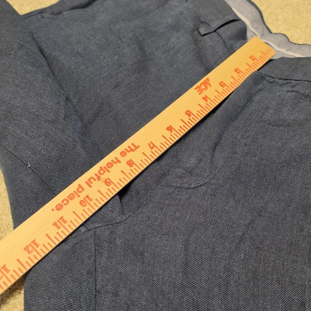 J.Crew Bowery Baird McNutt Irish Linen Pants Mens 34x30 Blue Straight C0633